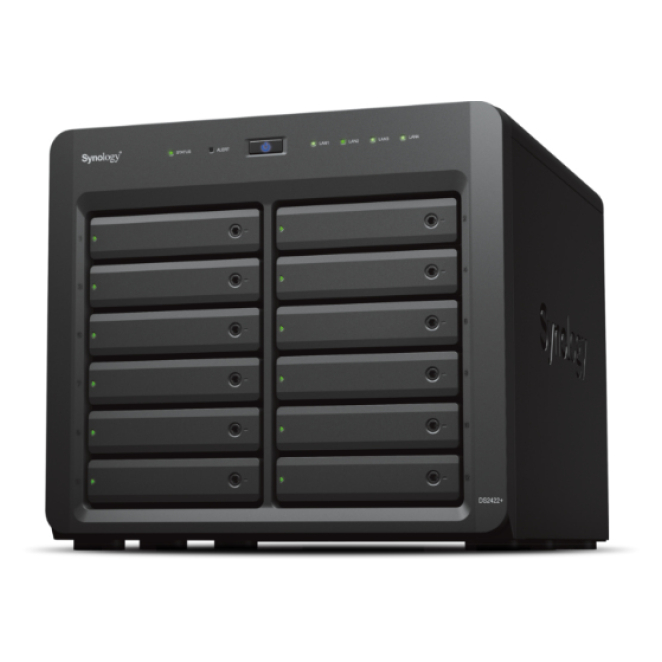 Synology DiskStation DS2422+ servidor NAS con Ryzen y 4GB DDR4 Servidor de almacenamiento NAS Synology DiskStation DS2422+ en formato torre, con procesador Ryzen Embedded V1500B, 4 GB de RAM DDR4, y manejado por DiskStation Manager en color negro. SKU DS2422+.