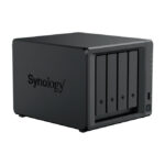 Imagen del Synology DiskStation DS925+ NAS con procesador Ryzen Embedded V1500B, 4 GB de memoria DDR4 y 64 TB en unidades de disco duro (SKU: DS925++4XHAT3310-16T). Color negro.