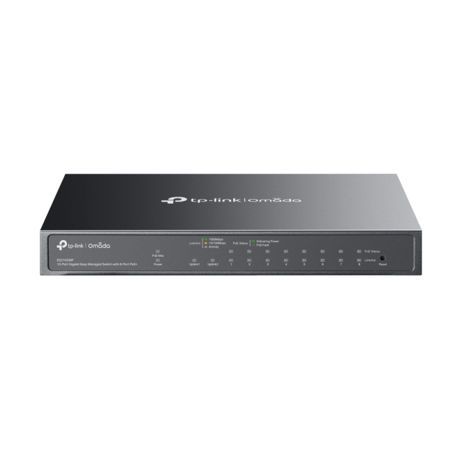 TP-Link Omada Switch Gestionado con PoE Gigabit Ethernet Negro TP-Link Omada ES210GMP switch gestionado Gigabit Ethernet 10/100/1000 con PoE en color negro