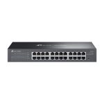 Vista del TP-Link Omada ES224G switch gestionado L2, con puertos Gigabit Ethernet (10/100/1000) y color negro. SKU: ES224G