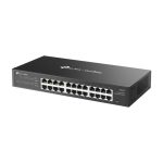 Vista del TP-Link Omada ES224G switch gestionado L2, con puertos Gigabit Ethernet (10/100/1000) y color negro. SKU: ES224G