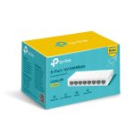 Switch no administrado Fast Ethernet 10/100 de TP-Link en color blanco, modelo LS1008