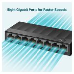 TP-Link LS1008G switch no administrado Gigabit Ethernet 10/100/1000 negro. SKU: LS1008G.
