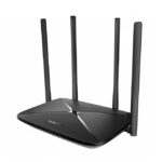 Router inalámbrico negro Mercusys modelo MB115-4G, con Ethernet rápido y banda única de 2,4 GHz. SKU: MB115-4G