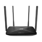 Router inalámbrico negro Mercusys modelo MB115-4G, con Ethernet rápido y banda única de 2,4 GHz. SKU: MB115-4G