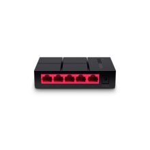 Mercusys MS105G switch no administrado con cinco puertos Gigabit Ethernet (10/100/1000), color negro. SKU: MS105G