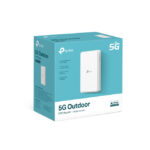 Router exterior TP-Link 5G con módem 5G integrado, conexión inalámbrica y puerto Ethernet de 2.5 Gigabit, SKU NE200-Outdoor