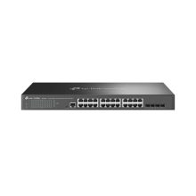TP-Link Omada SG3428 switch gestionado L2/L3 Gigabit Ethernet con 24 puertos RJ-45 y 4 SFP ranuras, en color negro. SKU: SG3428