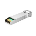 Imagen del módulo transceptor de fibra óptica TP-Link modelo SM6110-LR con capacidad de 25780 Mbit/s y tipo SFP+ de 1310 nm.