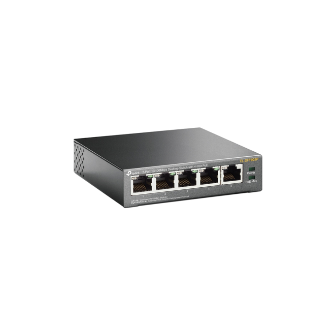 TP-Link TL-SF1005P switch No administrado Fast Ethernet (10/100) Energía sobre Ethernet (PoE) Negro 1 Switch TP-Link TL-SF1005P No Administrado Fast Ethernet con PoE Negro