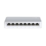 Imagen del switch no administrado TP-Link TL-SF1008D con 8 puertos Fast Ethernet 10/100 y acabado blanco, SKU: TL-SF1008D.