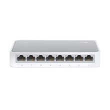 Imagen del switch no administrado TP-Link TL-SF1008D con 8 puertos Fast Ethernet 10/100 y acabado blanco, SKU: TL-SF1008D.