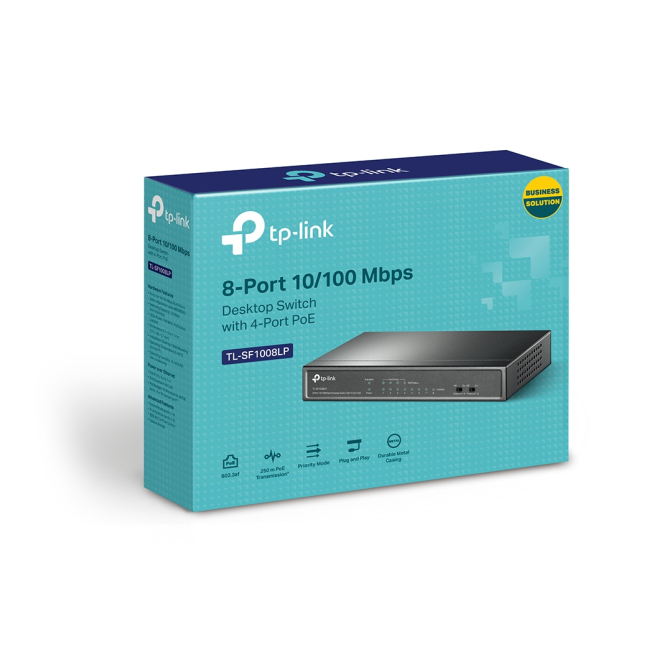 TP-Link TL-SF1008LP switch No administrado Fast Ethernet (10/100) Energía sobre Ethernet (PoE) Negro 2 Ventajas del switch TP-Link TL-SF1008LP con soporte PoE.
