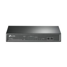 TP-Link TL-SF1008LP, un switch no administrado con 8 puertos Fast Ethernet (10/100) y soporte para Energía sobre Ethernet (PoE) en color negro. SKU TL-SF1008LP