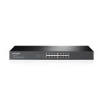 Imagen del switch no administrado TP-Link TL-SF1016 con 16 puertos Fast Ethernet 10/100, adecuado para montajes en rack de 1U