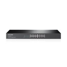 Imagen del switch no administrado TP-Link TL-SF1016 con 16 puertos Fast Ethernet 10/100, adecuado para montajes en rack de 1U