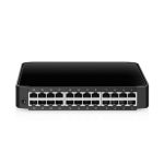 Switch no administrado TP-Link TL-SF1024M con 24 puertos Fast Ethernet 10/100 en color negro. SKU: TL-SF1024M