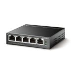 Imagen del TP-Link TL-SG1005LP, un switch no administrado con puertos Gigabit Ethernet y compatibilidad con Energía sobre Ethernet (PoE). SKU TL-SG1005LP.