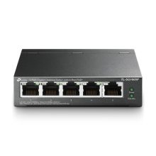 Switch no administrado TP-Link TL-SG1005P Gigabit Ethernet 10/100/1000 con PoE en color negro. SKU: TL-SG1005P.