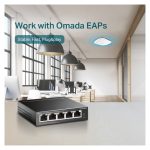 Switch no administrado TP-Link TL-SG1005P Gigabit Ethernet 10/100/1000 con PoE en color negro. SKU: TL-SG1005P.