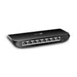 Switch no administrado TP-Link TL-SG1008D con 8 puertos Gigabit Ethernet 10/100/1000 en color negro. SKU: TL-SG1008D