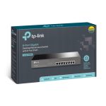 Switch de TP-Link modelo TL-SG1008MP, no administrado, Gigabit Ethernet (10/100/1000), con Energía sobre Ethernet (PoE), color negro