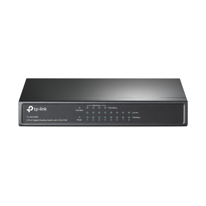 TP-Link Switch Gigabit Ethernet PoE TL-SG1008P Switch TP-Link TL-SG1008P Gigabit Ethernet, no administrado, con soporte PoE, SKU TL-SG1008P