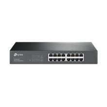 Imagen del switch no administrado L2 Gigabit Ethernet TP-Link TL-SG1016D con 16 puertos en color negro.
