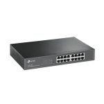 Imagen del TP-Link TL-SG1016DE, un switch gestionado L2 con 16 puertos Gigabit Ethernet (10/100/1000) en color negro