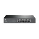 Imagen del TP-Link TL-SG1016DE, un switch gestionado L2 con 16 puertos Gigabit Ethernet (10/100/1000) en color negro