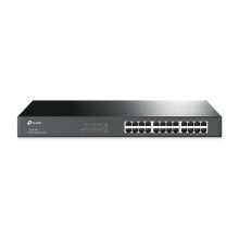 Imagen del TP-Link TL-SG1024, un switch no administrado de capa 2 con puertos Gigabit Ethernet de 10/100/1000 en color negro. SKU: TL-SG1024