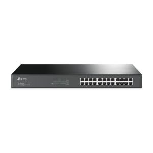 Imagen del TP-Link TL-SG1024, un switch no administrado de capa 2 con puertos Gigabit Ethernet de 10/100/1000 en color negro. SKU: TL-SG1024