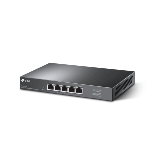 TP-Link Switch No Administrado 2.5G Ethernet Negro Imagen del TP-Link TL-SG105-M2, un switch no administrado con puertos Ethernet 2.5G (100/1000/2500 Mbps) en color negro. SKU: TL-SG105-M2