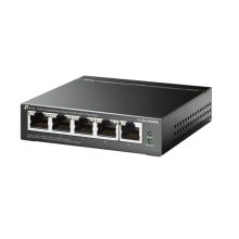 Imagen del TP-Link TL-SG105MPE switch L2 con puertos Gigabit Ethernet y soporte PoE, color Negro
