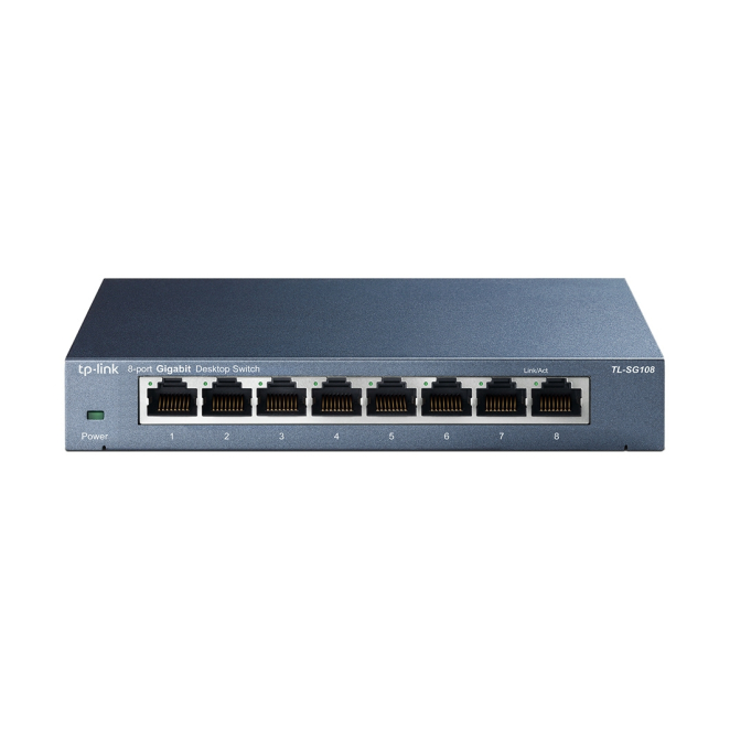 TP-Link TL-SG108 Switch No Administrado L2 Gigabit Negro Switch TP-Link TL-SG108 no administrado L2 Gigabit Ethernet 10/100/1000 en color negro, SKU TL-SG108