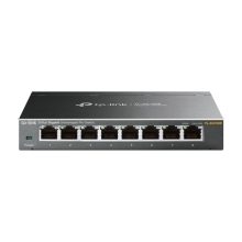 Switch gestionado L2 Gigabit Ethernet modelo TP-Link TL-SG108E con 8 puertos, color negro. SKU TL-SG108E.