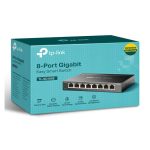 Switch gestionado L2 Gigabit Ethernet modelo TP-Link TL-SG108E con 8 puertos, color negro. SKU TL-SG108E.