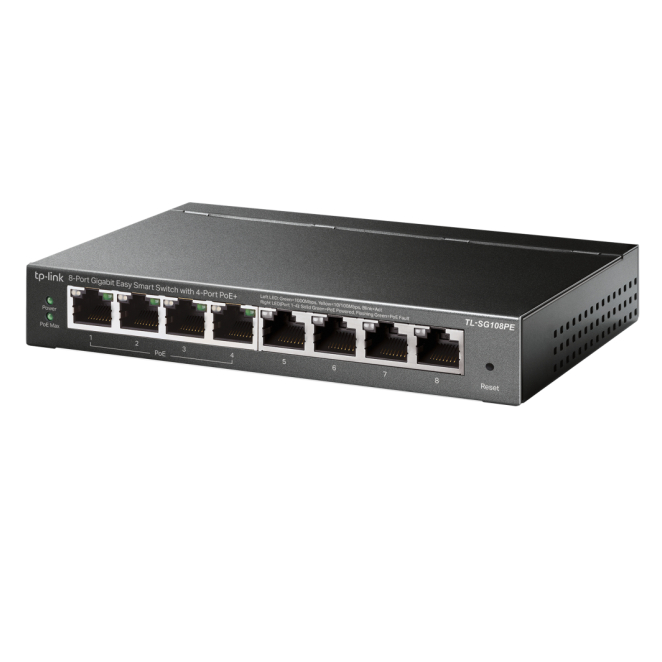 TP-Link TL-SG108PE switch Gestionado L2 Gigabit Ethernet (10/100/1000) Energía sobre Ethernet (PoE) Negro 1 TP-Link TL-SG108PE switch Gestionado L2 Gigabit Ethernet