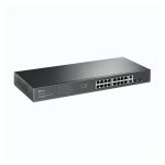 Switch no administrado TP-Link TL-SG1218MP Gigabit Ethernet con PoE, SKU TL-SG1218MP, color negro, montado en 1U