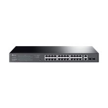 TP-Link TL-SG1428PE, switch gestionado L2, Gigabit Ethernet 10/100/1000, con energía sobre Ethernet PoE, tamaño 1U, color negro. SKU: TL-SG1428PE