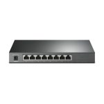 Imagen del switch gestionado TP-Link JetStream TL-SG2008P con capacidad L2/L2+, compatible con Gigabit Ethernet y PoE, color negro