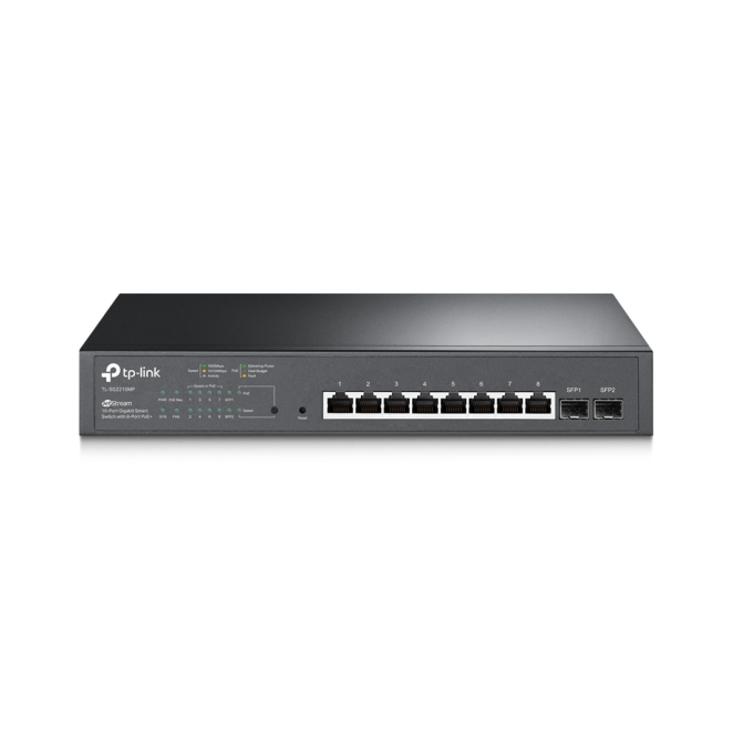 TP-Link Switch Gestionado PoE Gigabit Ethernet TP-Link JetStream TL-SG2210MP switch Gestionado L2/L2+ Gigabit Ethernet (10/100/1000) con Energía sobre Ethernet (PoE) en formato 1U color Negro