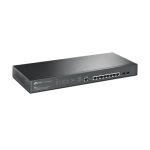 Imagen del TP-Link JetStream TL-SG3210XHP-M2, un switch gestionado L2+ 2.5G Ethernet con PoE y diseño 1U en color negro. SKU: TL-SG3210XHP-M2.