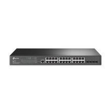 Switch gestionado TP-Link JetStream TL-SG3428 con 24 puertos Gigabit Ethernet, gestión L2/L3 y diseño 1U en color negro