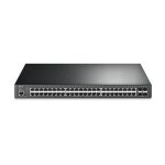 Imagen del switch gestionado TP-Link JetStream TL-SG3452P de 48 puertos Gigabit Ethernet con soporte PoE, en formato 1U y color negro