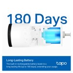 Cámara de seguridad IP TP-Link Tapo C410 con resolución de 2304 x 1296 pixeles, forma de bala para instalación en techo o pared, SKU: Tapo C410