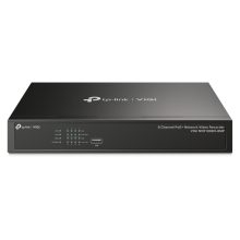 Imagen del TP-Link VIGI NVR1008H-8MP, un grabadore de vídeo en red en color negro con capacidad para 8MP y SKU VIGI NVR1008H-8MP.