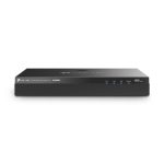 Imagen del TP-Link VIGI NVR2016H-16MP, un grabador de vídeo en red de color negro, con capacidad para 16 megapíxeles y SKU VIGI NVR2016H-16MP