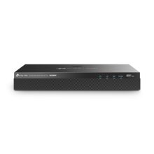 Imagen del TP-Link VIGI NVR2016H-16MP, un grabador de vídeo en red de color negro, con capacidad para 16 megapíxeles y SKU VIGI NVR2016H-16MP