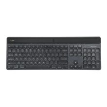 Teclado Targus EcoSmart Universal Bluetooth QWERTZ Alemán de color negro, modelo AKB868DE, con ahorro energético.